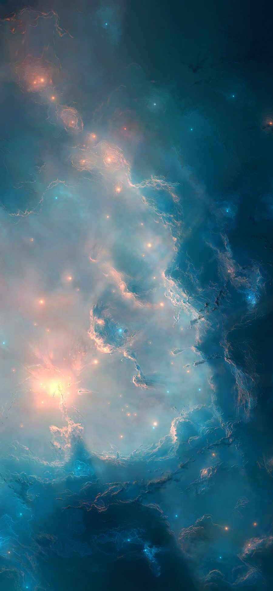 [2436×1125]云海 云彩 层次 星光 苹果手机壁纸图片