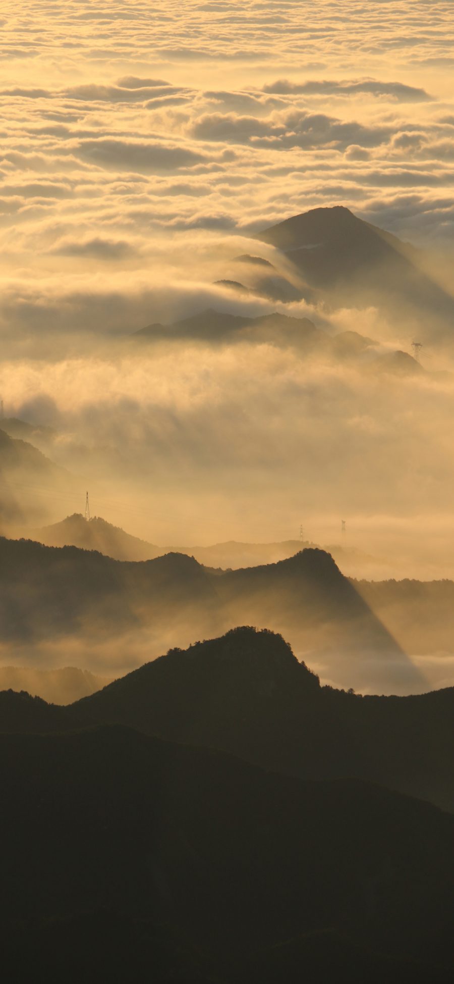 [2436×1125]云海 群山 高山 天空 苹果手机壁纸图片