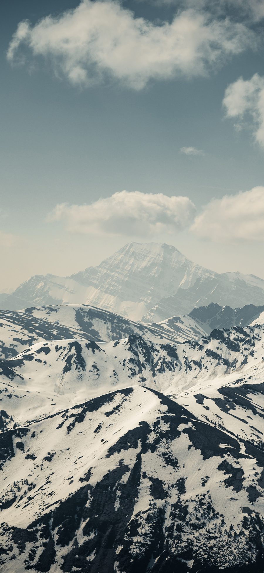 [2436×1125]云空 山峰 雪山 白雪覆盖 苹果手机壁纸图片