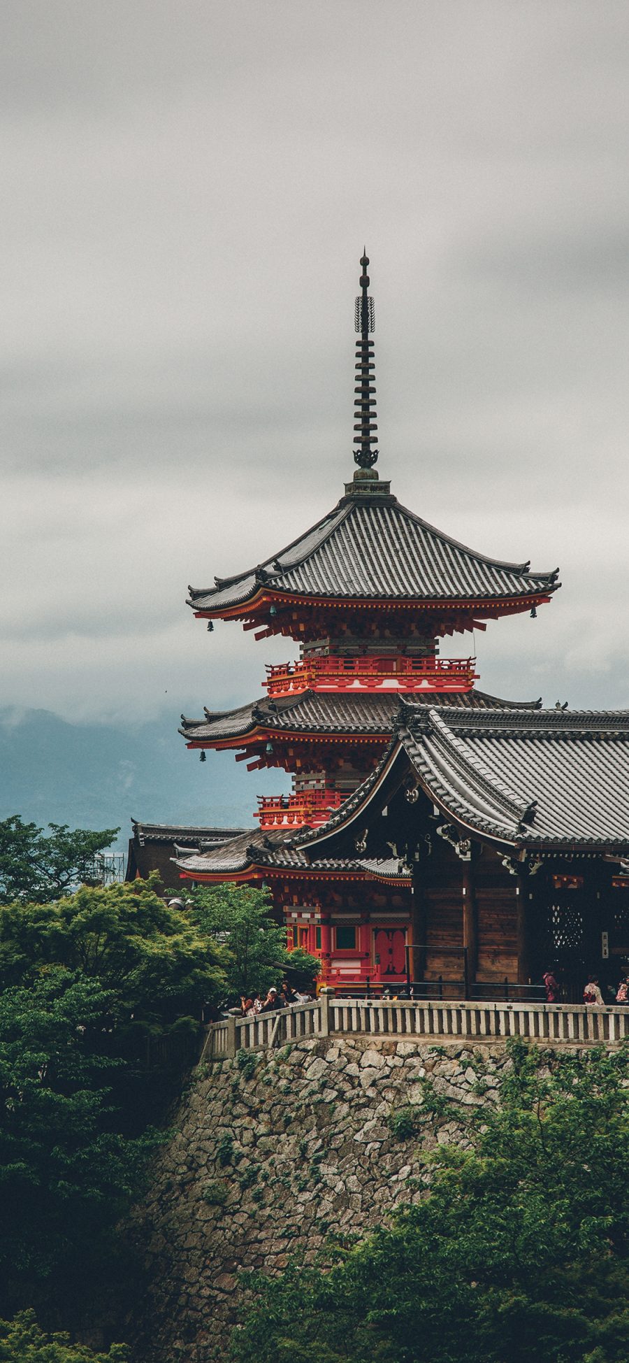 [2436×1125]五重塔 法隆寺 木结构建筑 寺庙 苹果手机壁纸图片