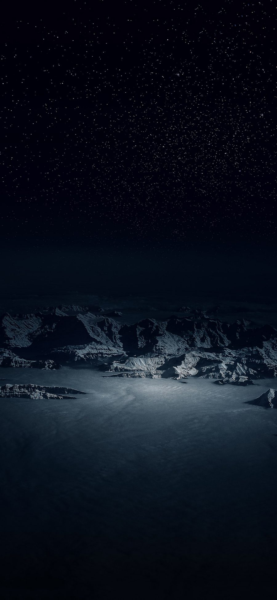 [2436×1125]先看看 雪山 夜空 黑暗 苹果手机壁纸图片