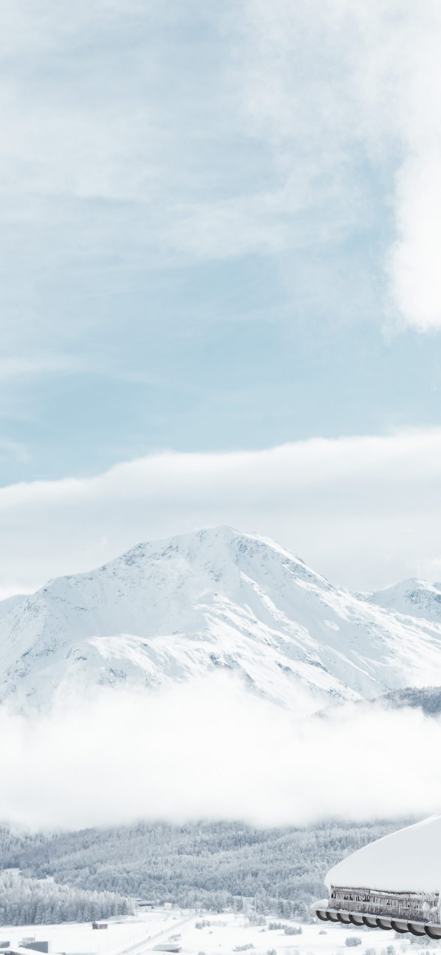 [2436×1125]冬季 雪景 冰山 唯美 苹果手机壁纸图片