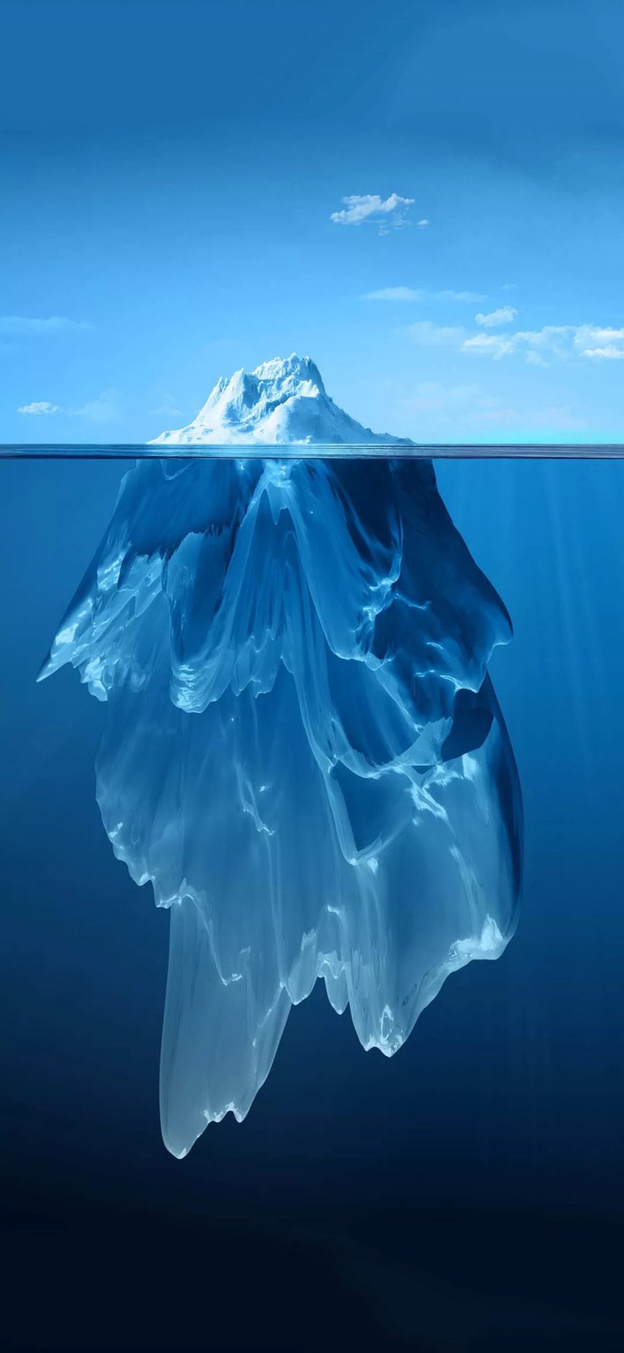 [2436×1125]冰山 风景 海 蓝色 北极 南极 苹果手机壁纸图片