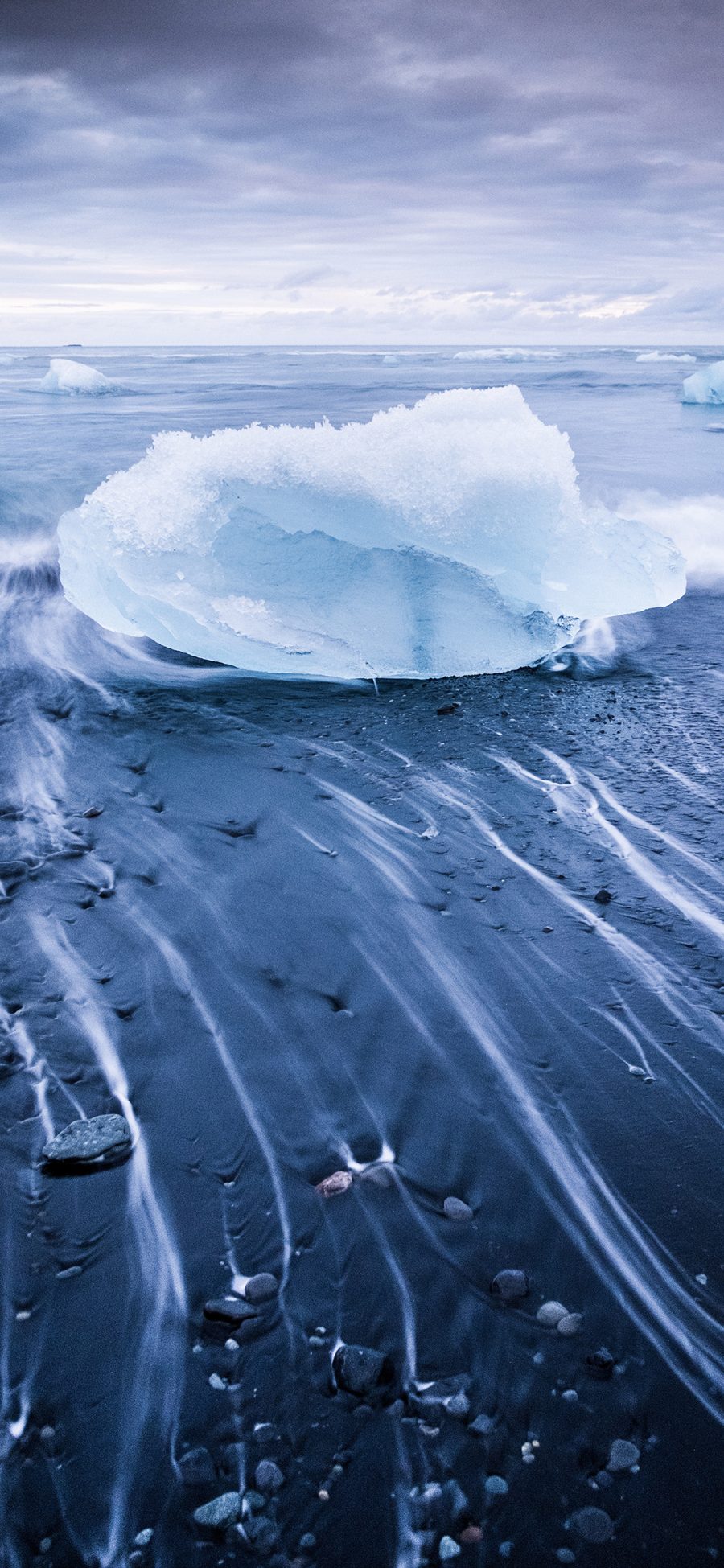 [2436×1125]冰川河流 冰块 寒冷 苹果手机壁纸图片