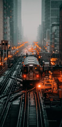[2436x1125]列车 铁轨 火车 交通 道路 城市 苹果手机壁纸图片