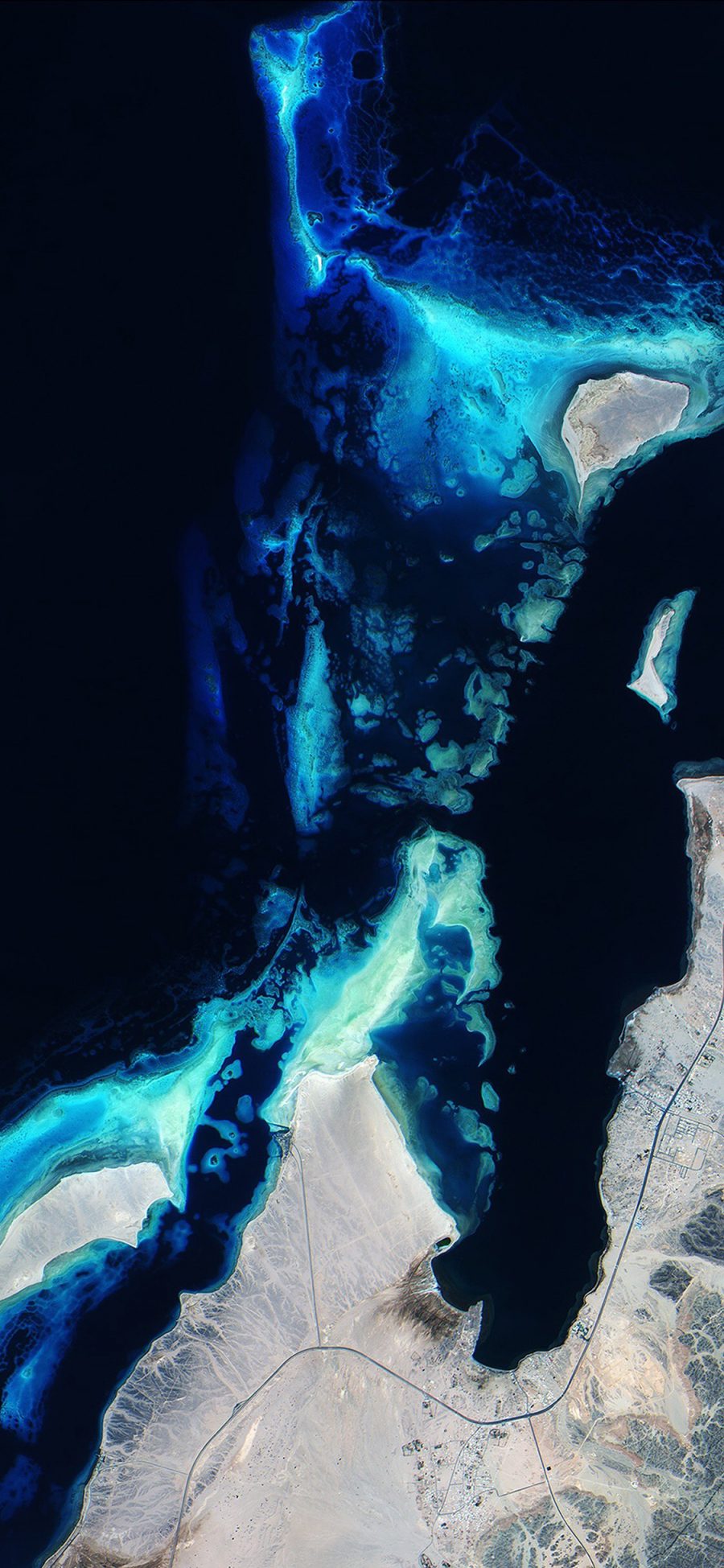 [2436×1125]地理 地貌 海水 蓝色 苹果手机壁纸图片