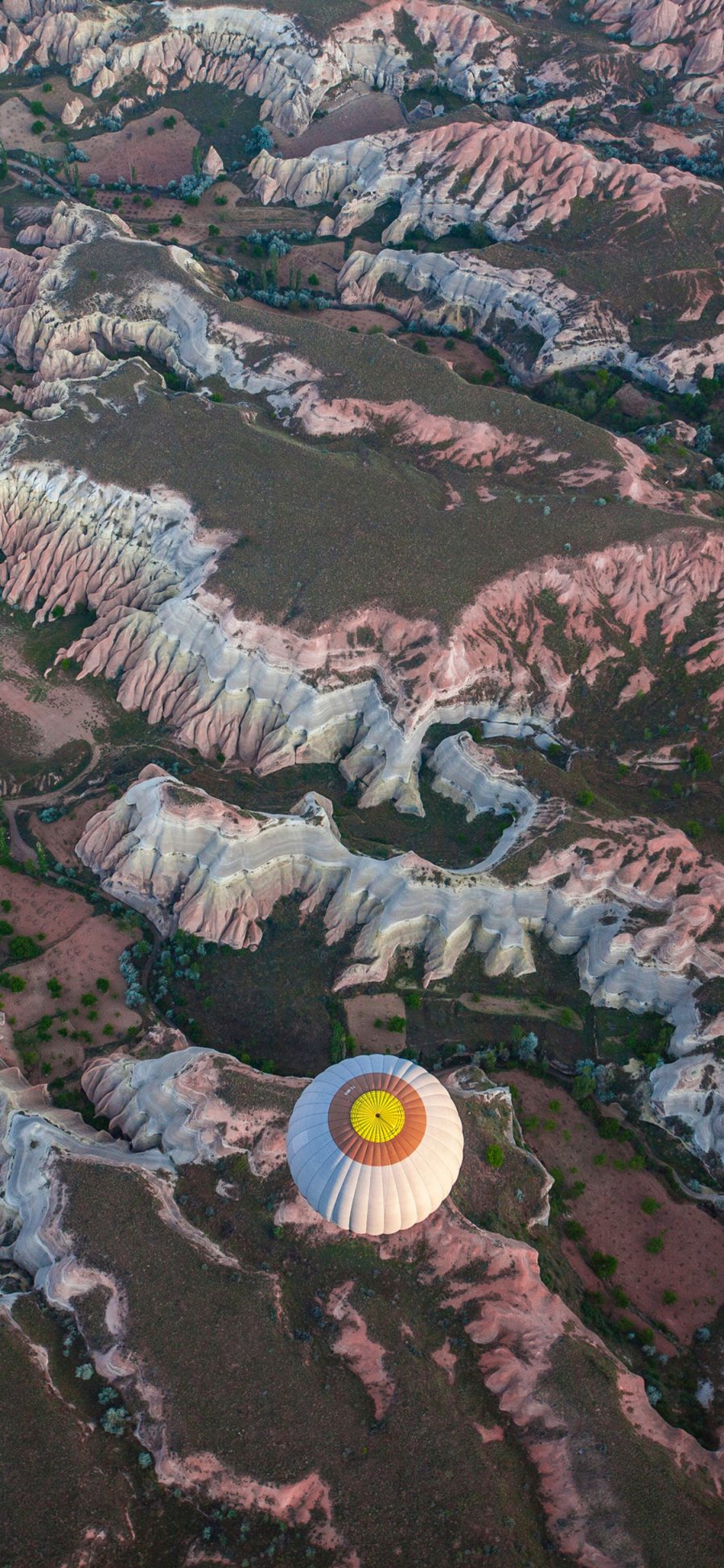 [2436×1125]地貌 热气球 景观 大自然 苹果手机壁纸图片