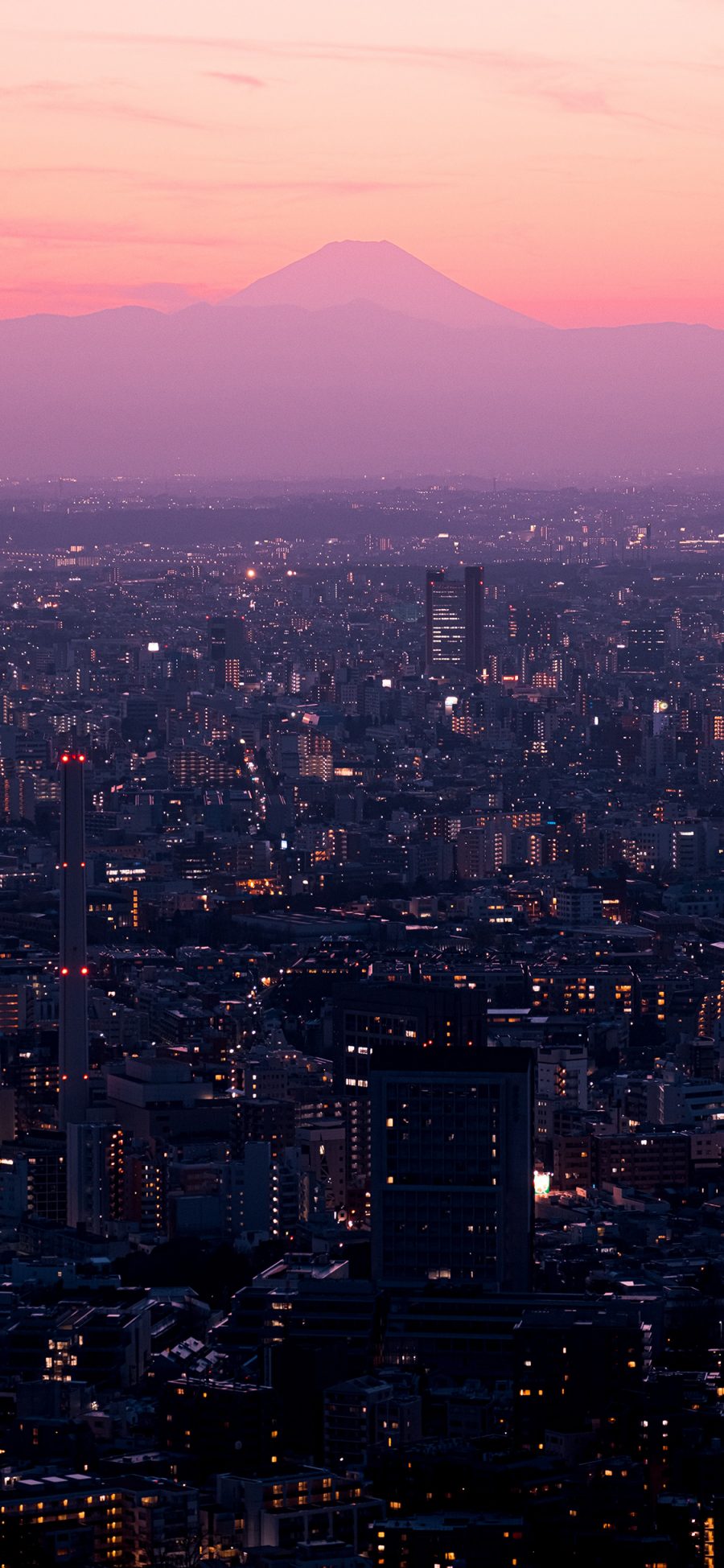 [2436×1125]城市 夜晚 城市 高楼 苹果手机壁纸图片
