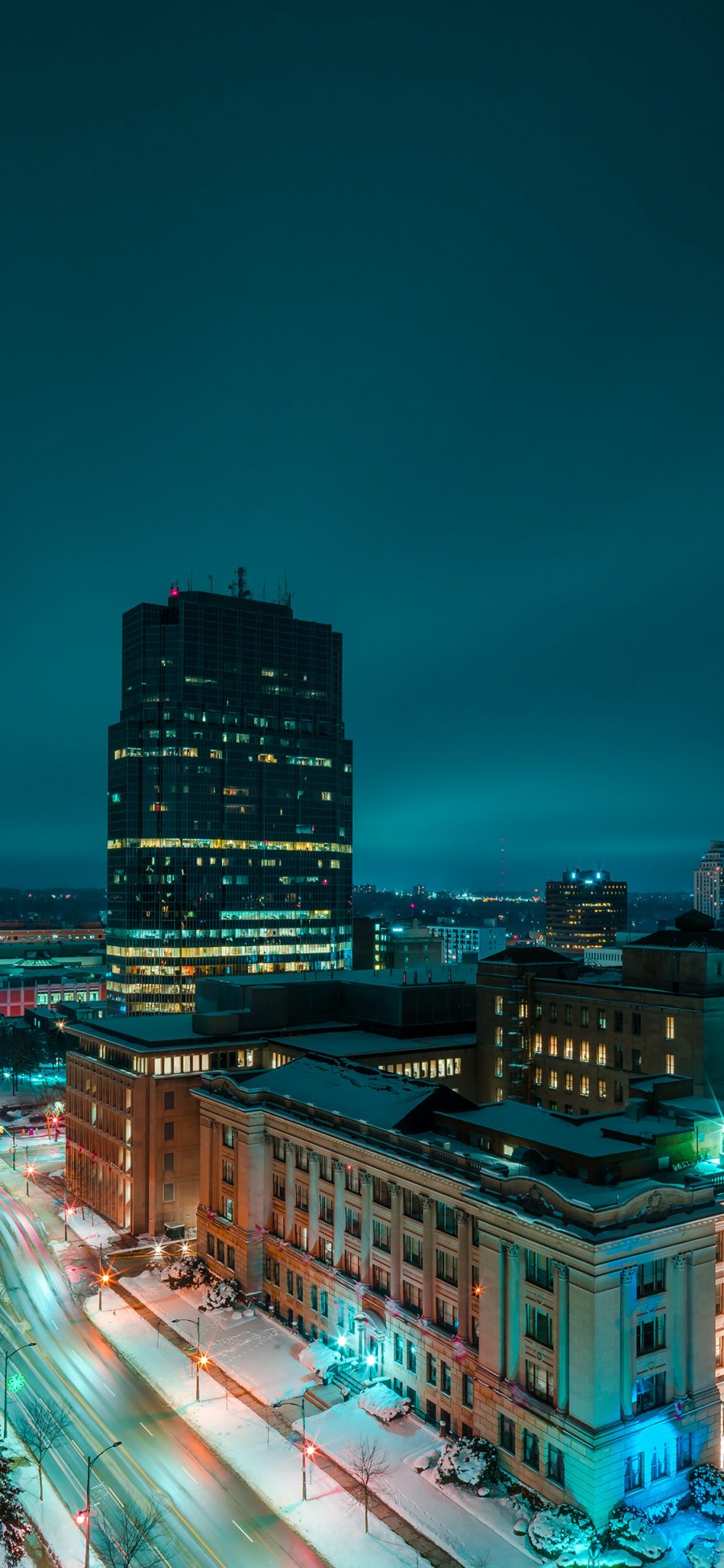 [2436×1125]城市 夜景 灯光 璀璨 苹果手机壁纸图片