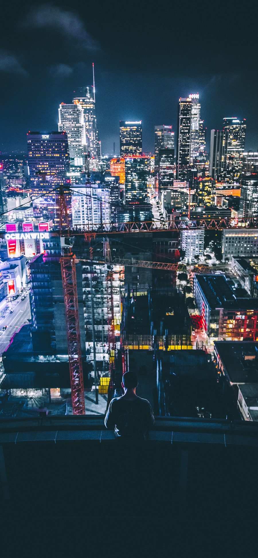 [2436×1125]城市 夜景 都市 繁华 建筑 灯光 苹果手机壁纸图片
