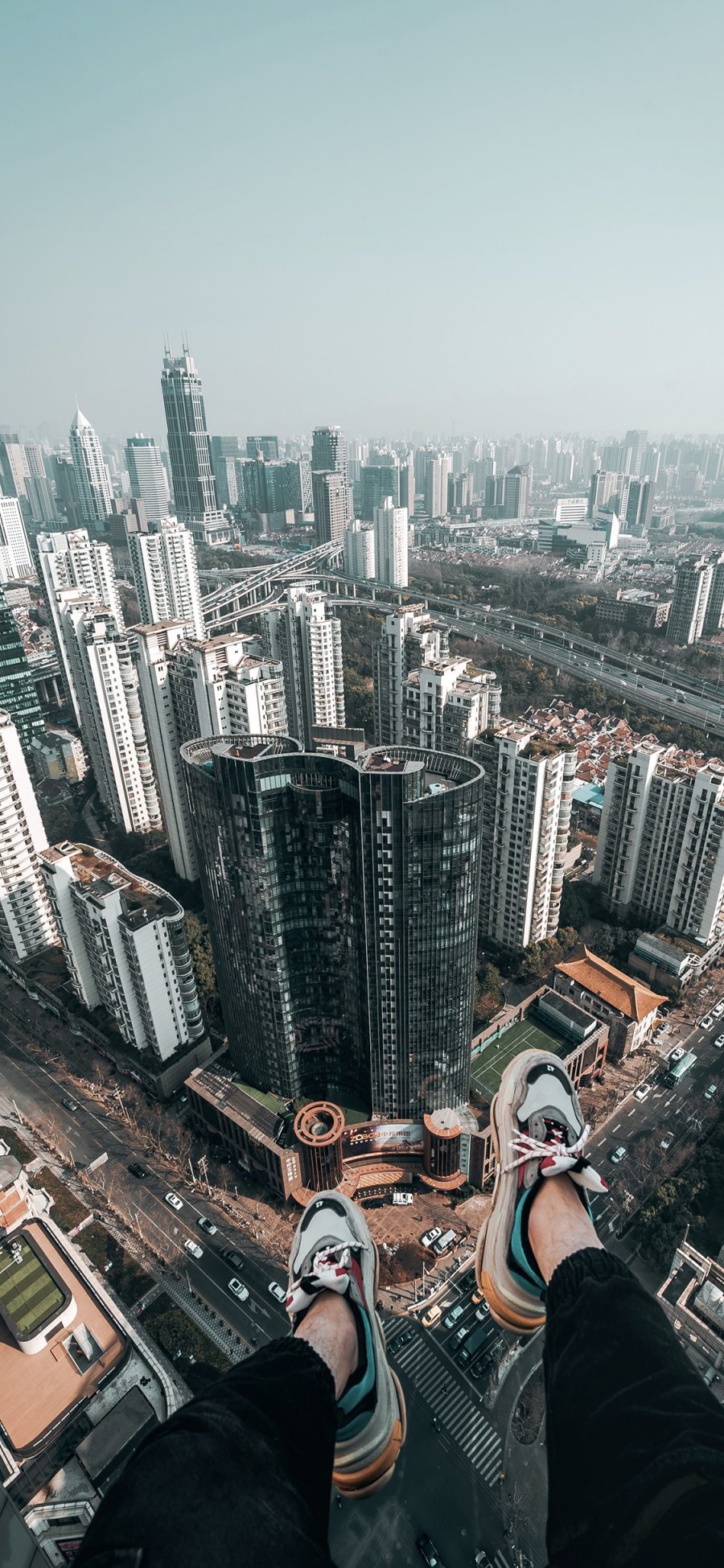 [2436×1125]城市 建筑  高处 都市 楼房 苹果手机壁纸图片