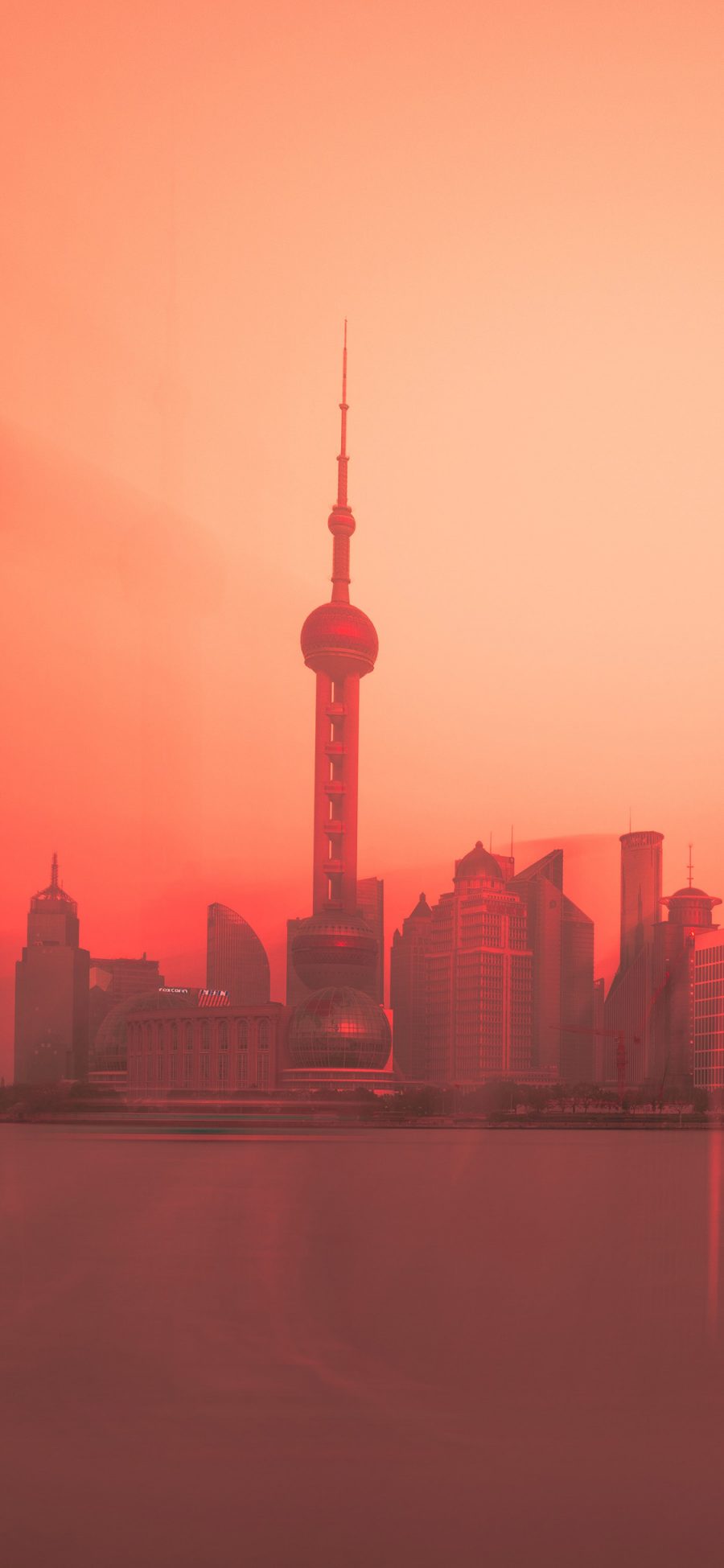 [2436×1125]城市 建筑 上海 东方明珠 苹果手机壁纸图片