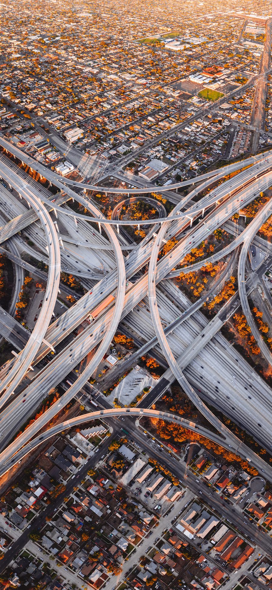 [2436×1125]城市 建筑 天桥 道路 交通 苹果手机壁纸图片