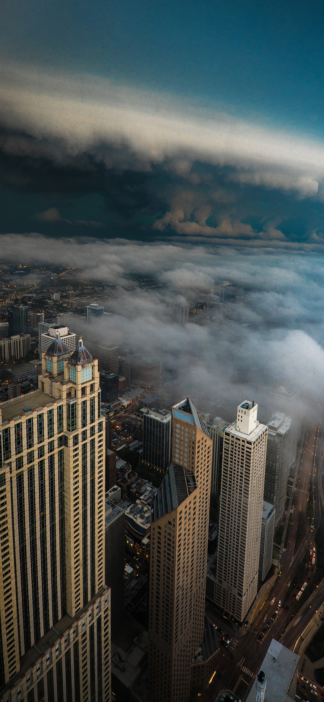 [2436×1125]城市 建筑 航拍 都市 高楼大厦 苹果手机壁纸图片