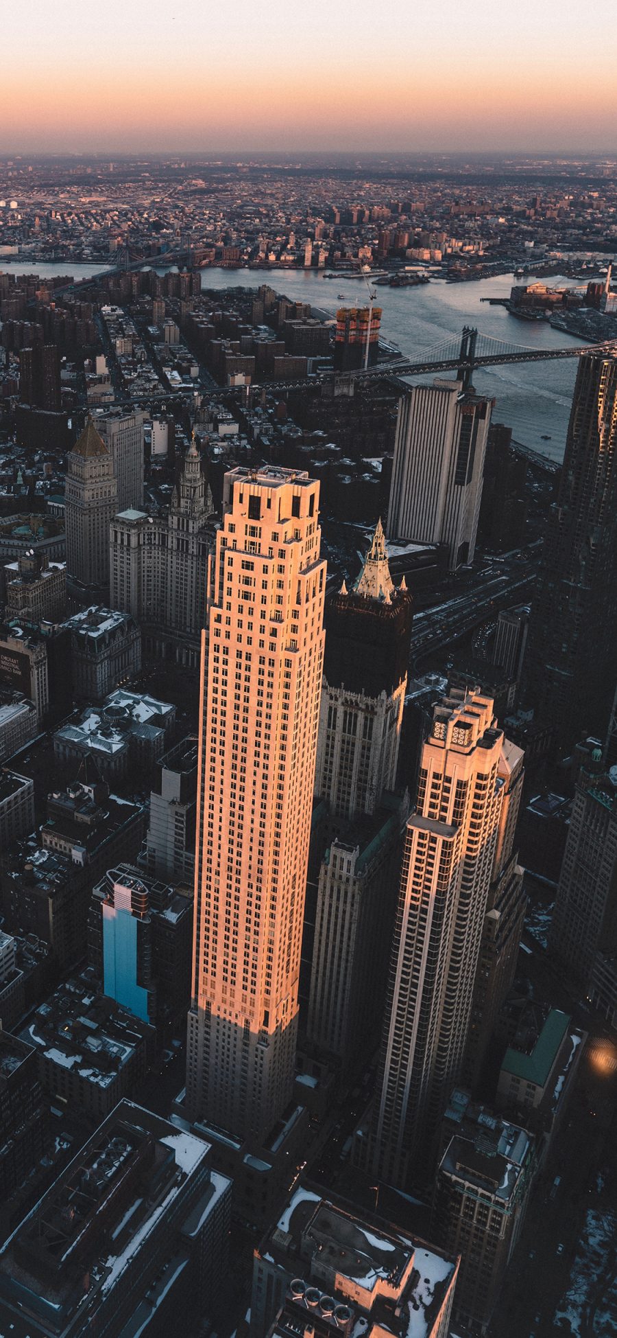 [2436×1125]城市 建筑 都市 高楼大厦 苹果手机壁纸图片