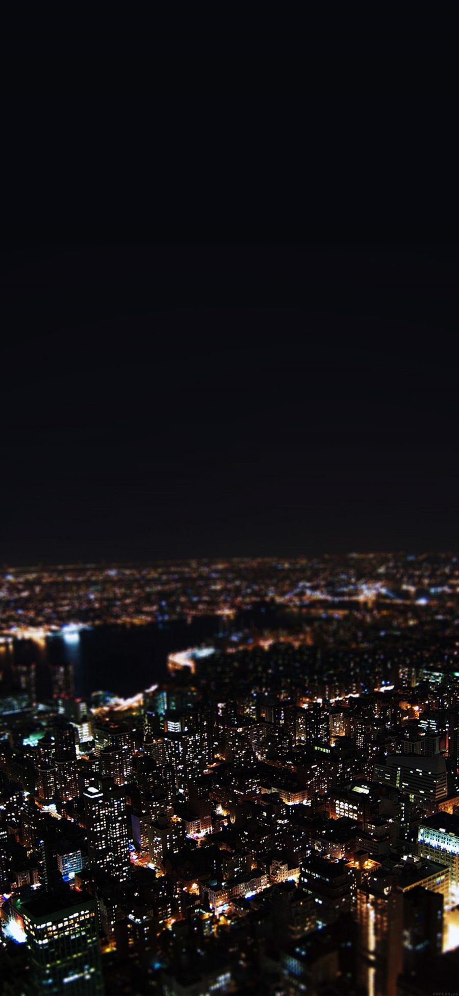 [2436×1125]城市夜景 建筑 楼房 繁华 都市 灯光 苹果手机壁纸图片