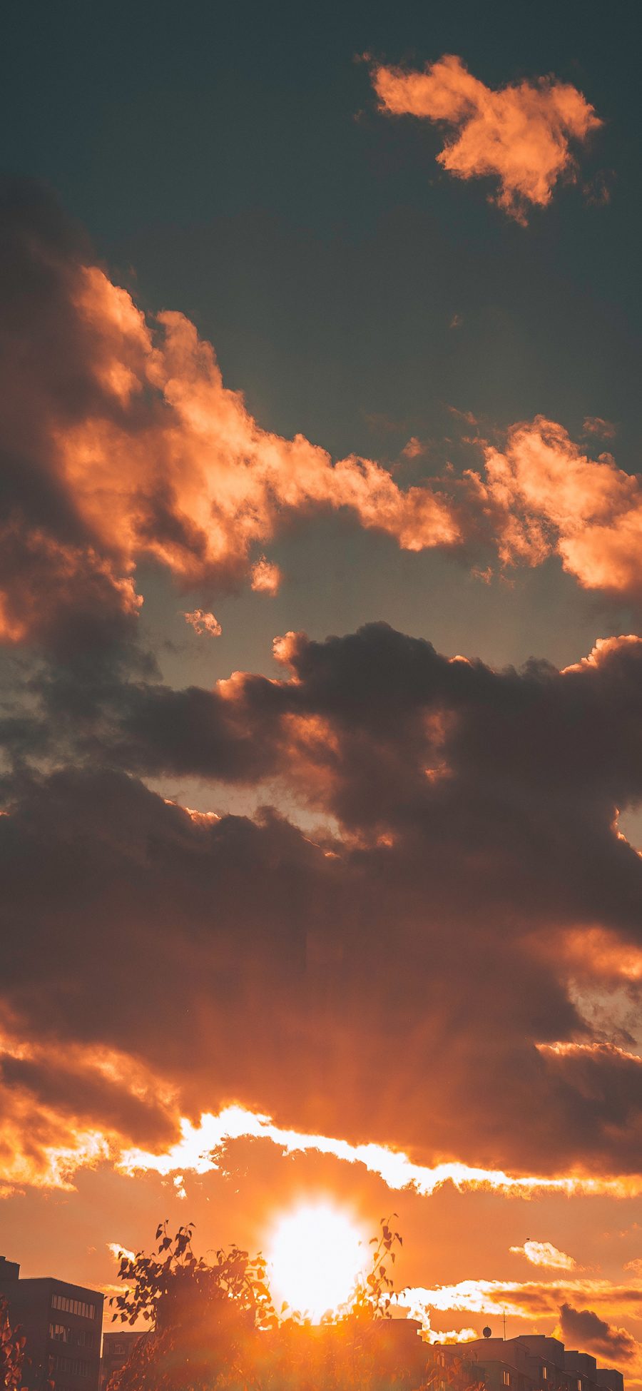 [2436×1125]夕阳 彩霞 落日 云朵 苹果手机壁纸图片