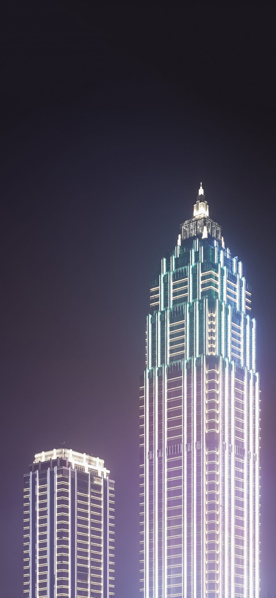[2436×1125]夜景 建筑 大厦 高楼 苹果手机壁纸图片