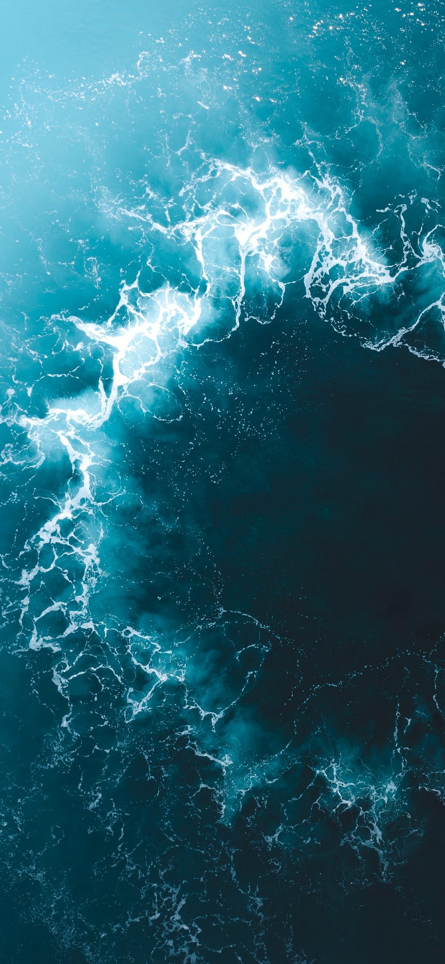 [2436×1125]大海 圆圈 海浪 深渊 浪花 苹果手机壁纸图片