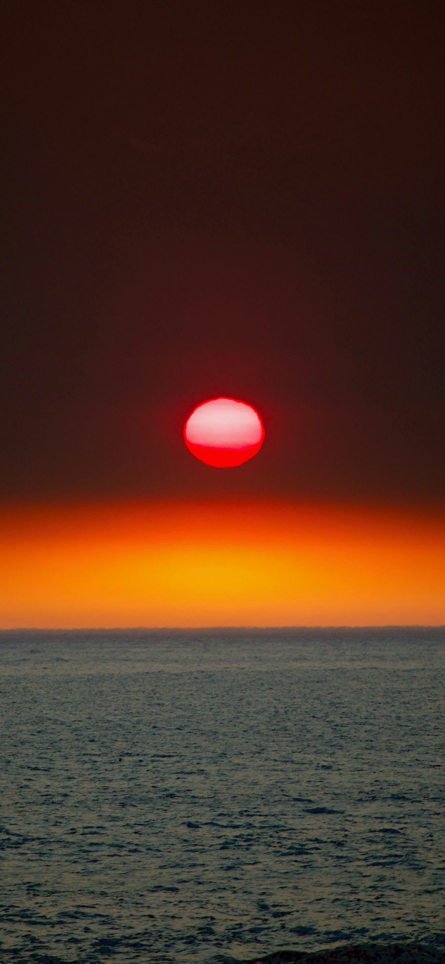 [2436×1125]大海 日出 太阳 红霞 苹果手机壁纸图片