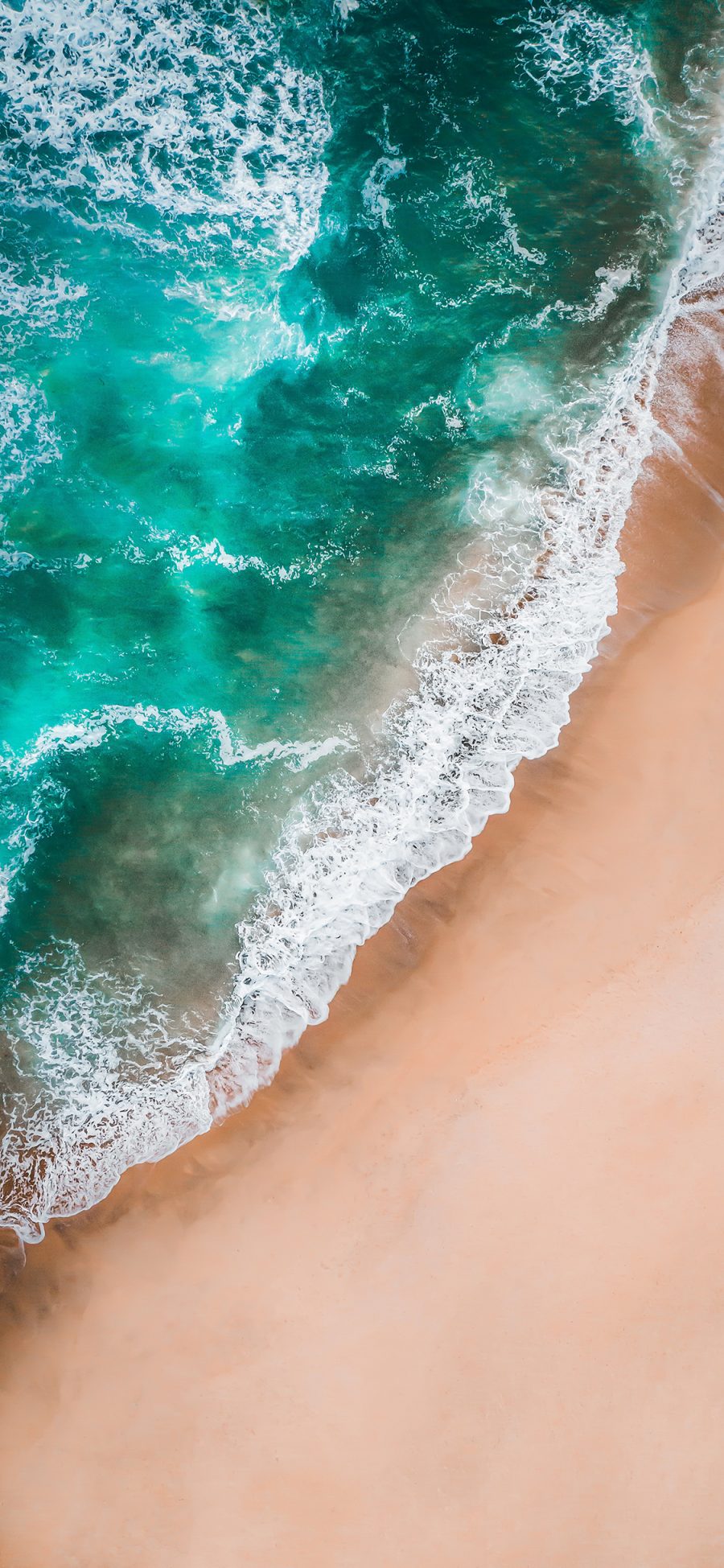 [2436×1125]大海 沙滩 海浪 海边 苹果手机壁纸图片