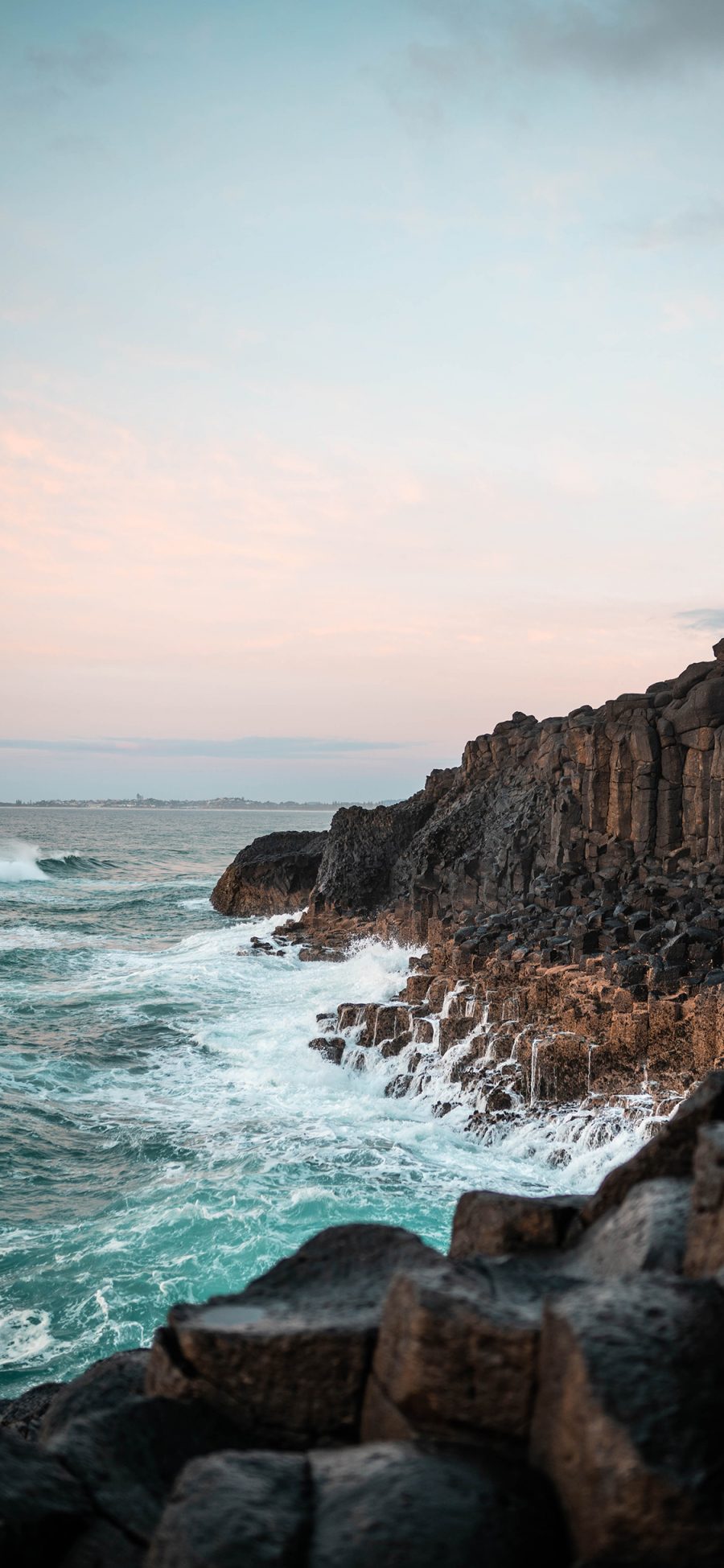 [2436×1125]大海 浪花 海峡 海景 苹果手机壁纸图片