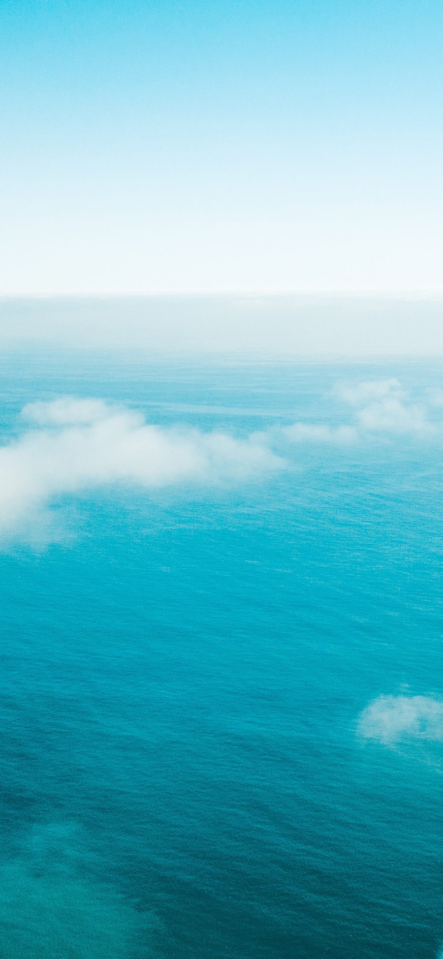 [2436×1125]大海 海天一线 云朵 唯美 蔚蓝 苹果手机壁纸图片