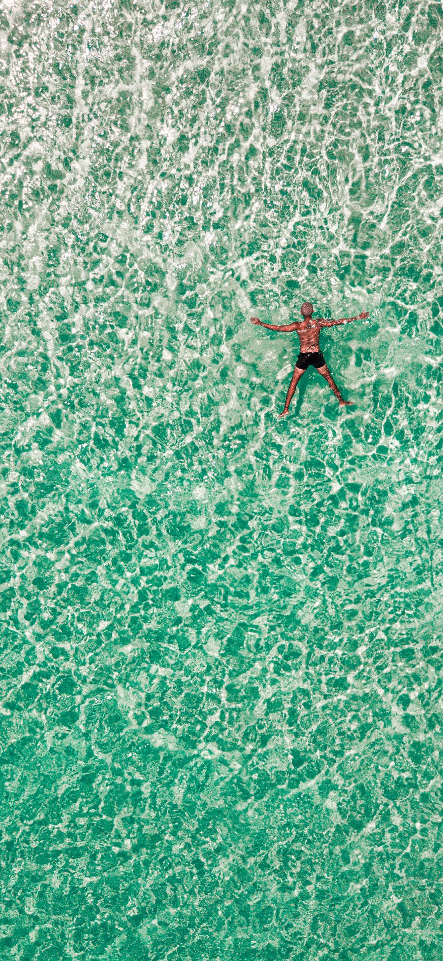[2436×1125]大海 海水 游泳 自然 苹果手机壁纸图片