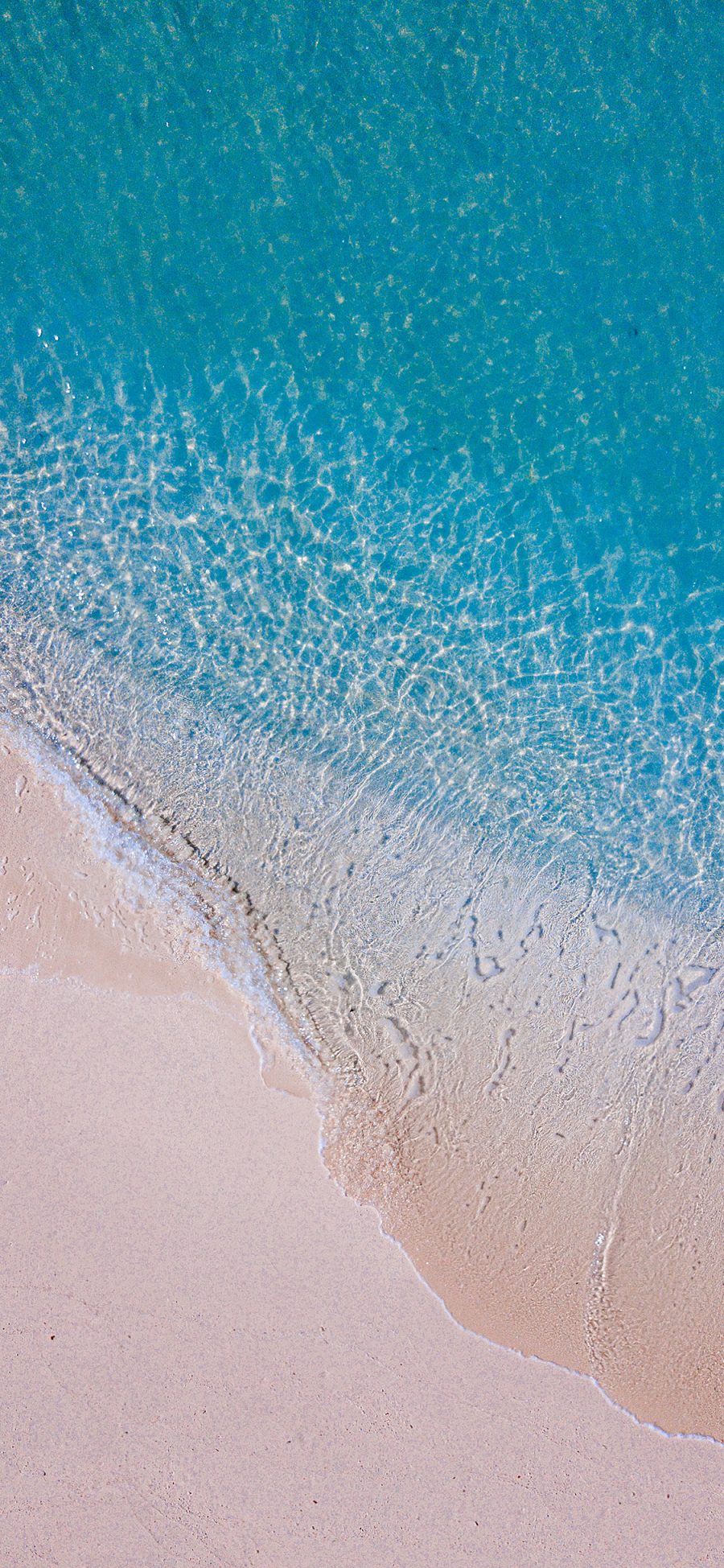 [2436×1125]大海 海洋 沙滩 海浪 清澈 苹果手机壁纸图片