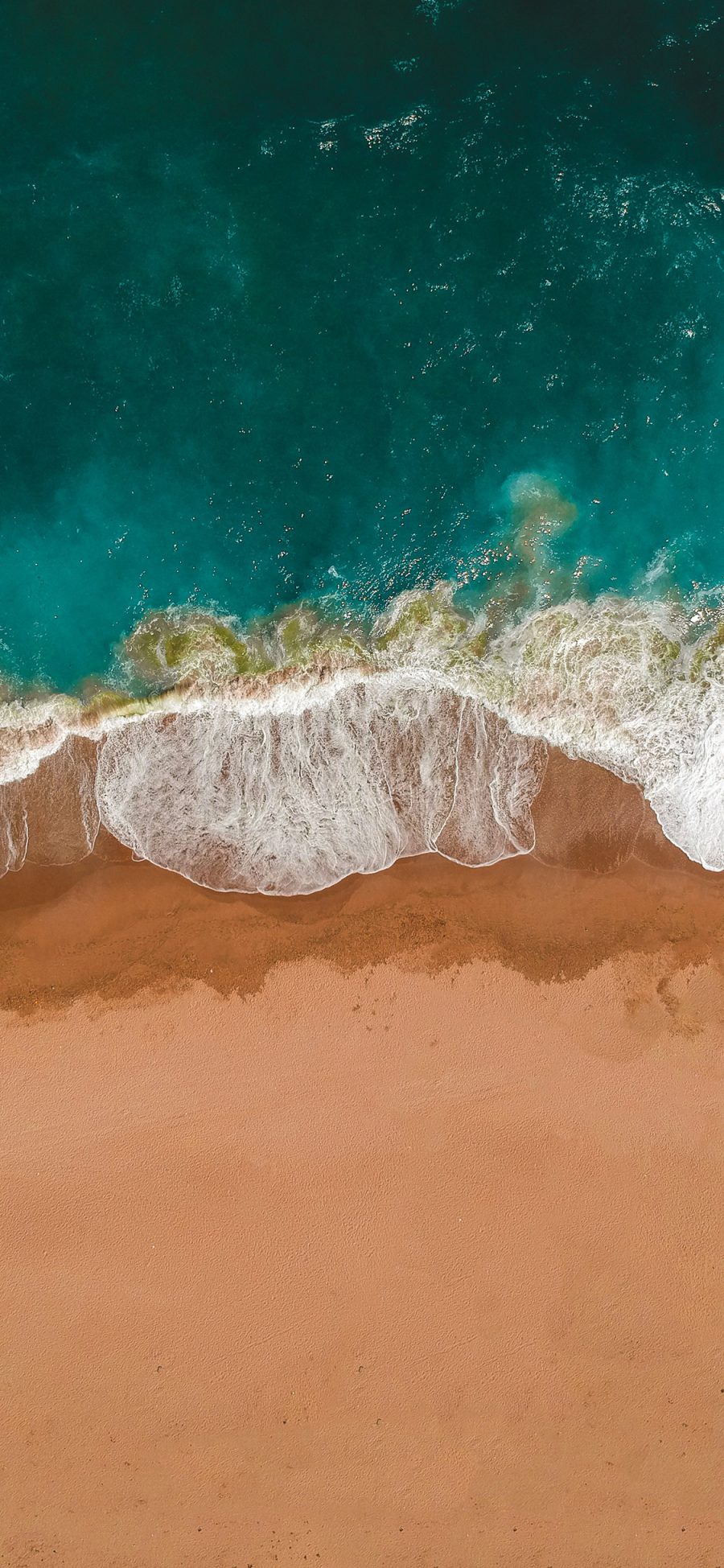 [2436×1125]大海 海洋 海浪 沙滩 苹果手机壁纸图片