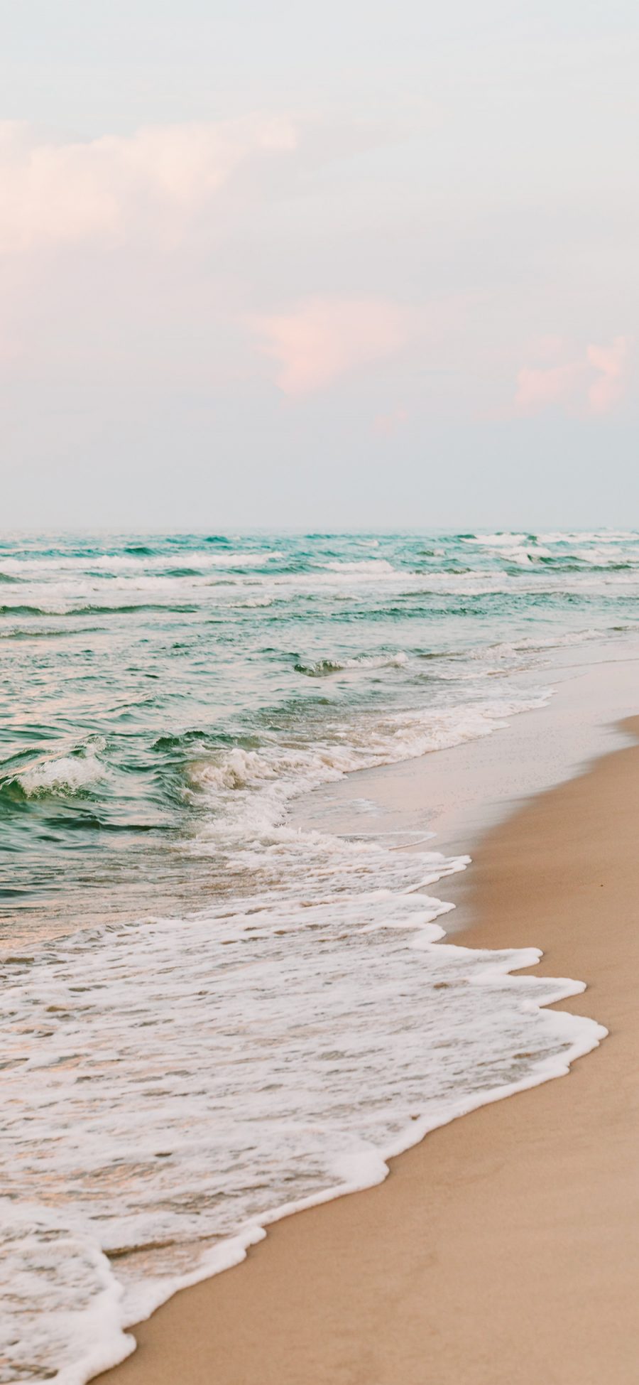 [2436×1125]大海 海洋 海浪 沙滩 海水 苹果手机壁纸图片