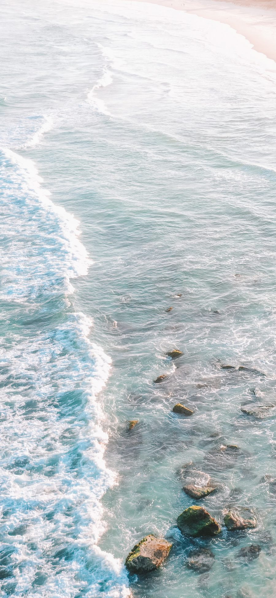 [2436×1125]大海 海洋 海浪 海岸 苹果手机壁纸图片