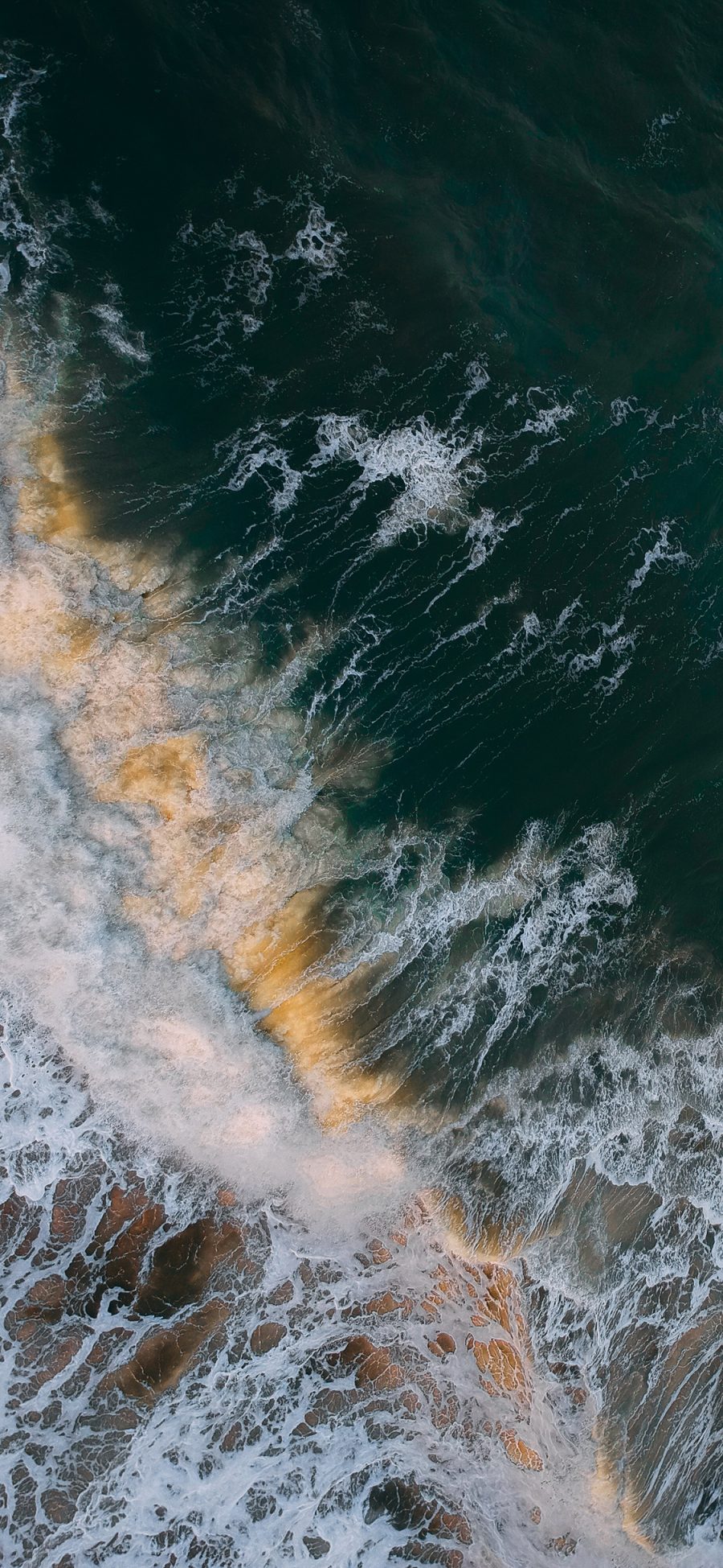 [2436×1125]大海 海洋 海浪 海水 苹果手机壁纸图片