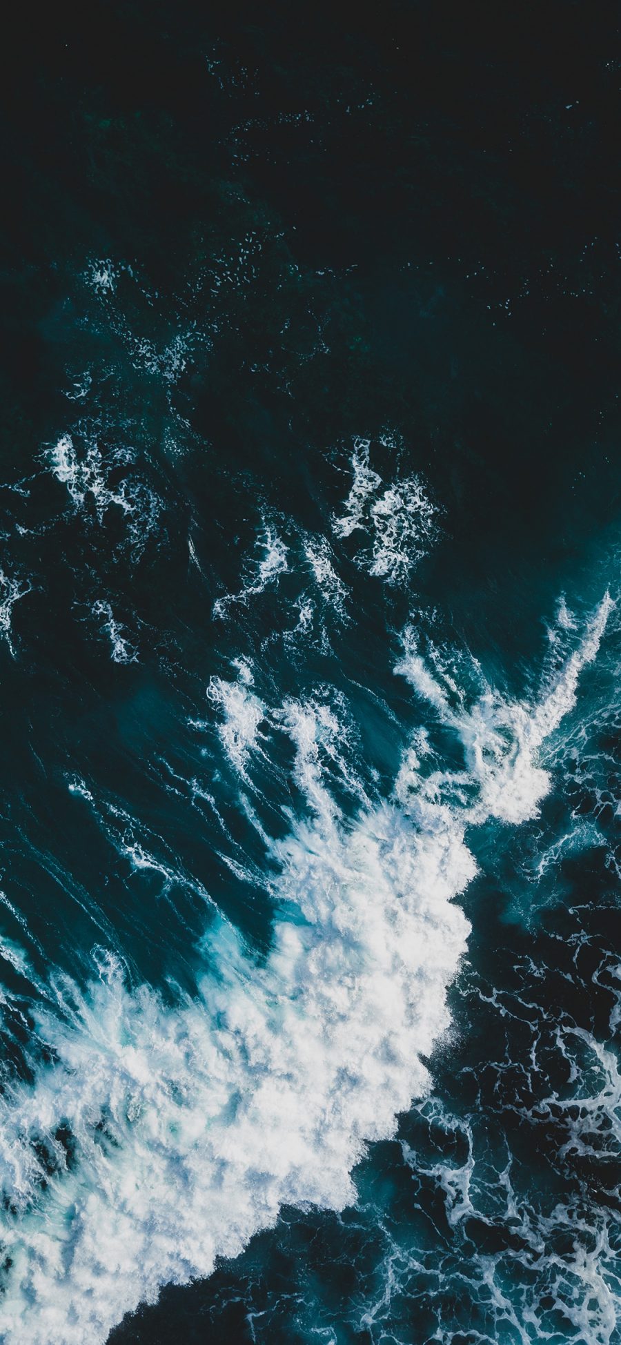 [2436×1125]大海 海浪 波浪 俯拍 苹果手机壁纸图片