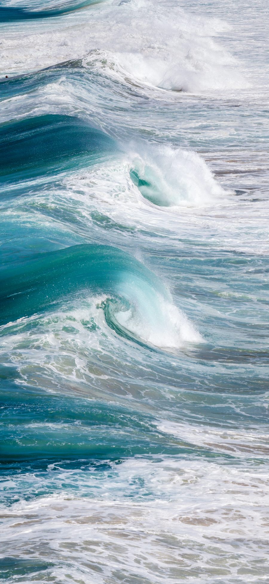 [2436×1125]大海 海浪 浪花 波浪 苹果手机壁纸图片