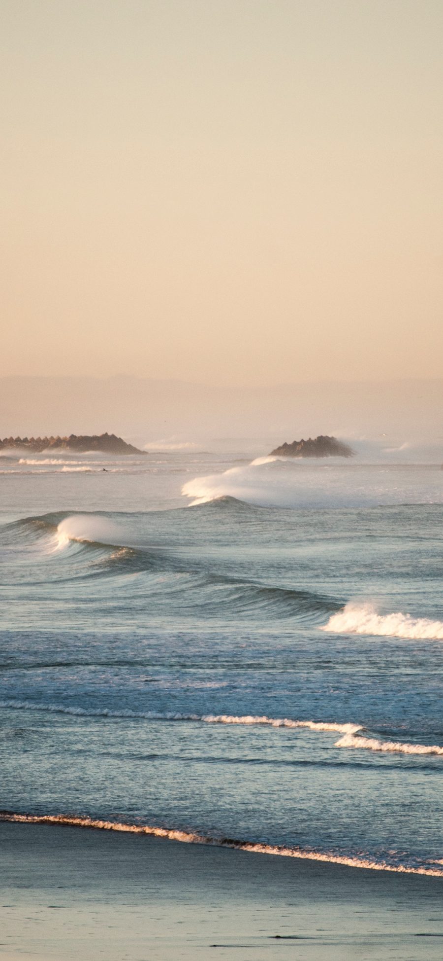 [2436×1125]大海 海浪 浪花 海岸 苹果手机壁纸图片