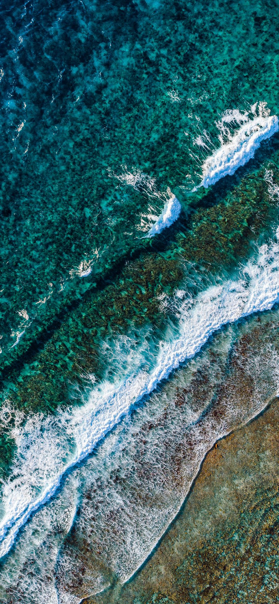 [2436×1125]大海 海浪 浪花 海滩 苹果手机壁纸图片
