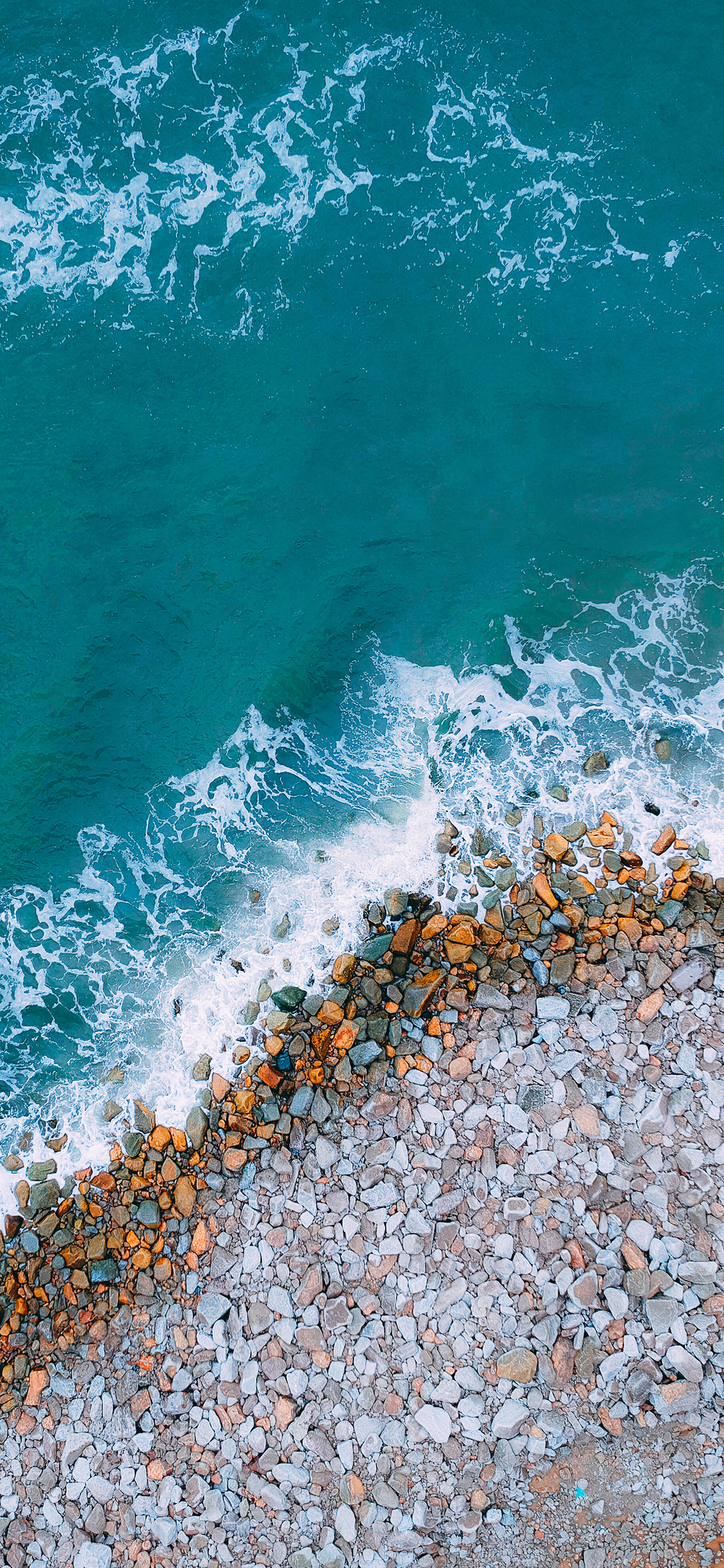 [2436×1125]大海 海浪 海岸 海水 苹果手机壁纸图片