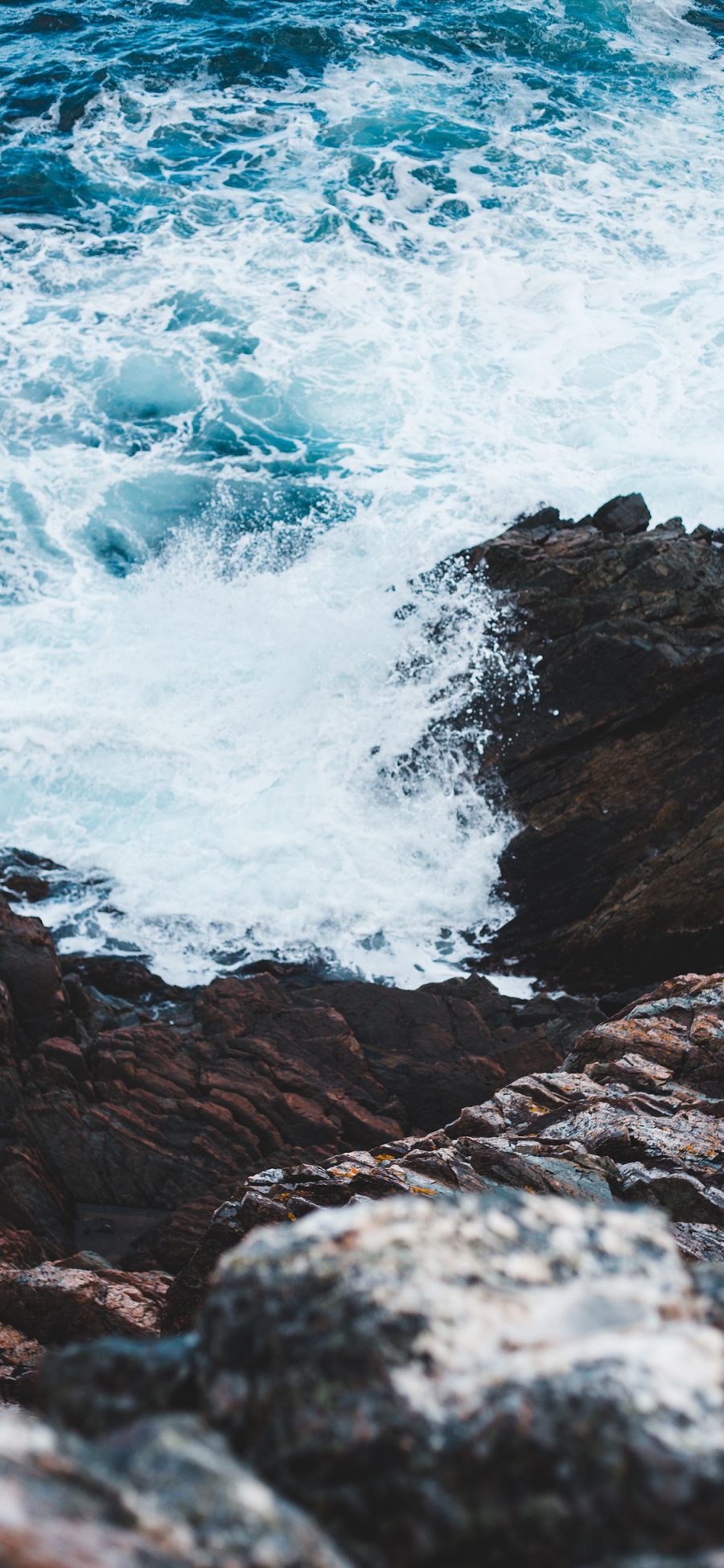 [2436×1125]大海 海浪 海水 重刷 苹果手机壁纸图片