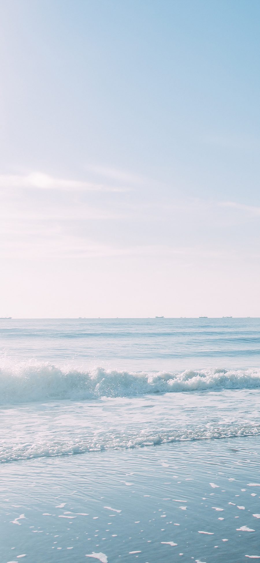 [2436×1125]大海 海浪 海洋 蓝色 海岸 苹果手机壁纸图片
