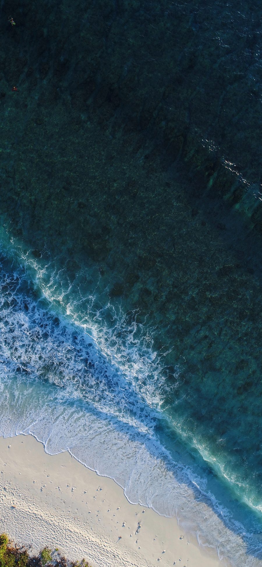 [2436×1125]大海 海浪 海滩 沙滩 苹果手机壁纸图片