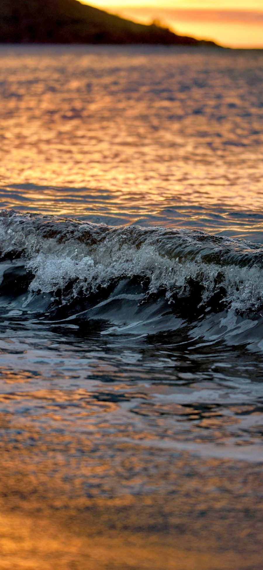 [2436×1125]大海 海浪 黄昏 浪漫 苹果手机壁纸图片