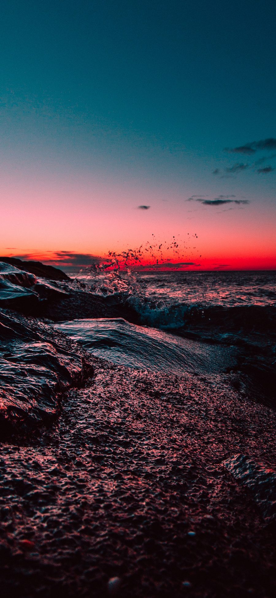 [2436×1125]大海 渐变 天空 海水 苹果手机壁纸图片