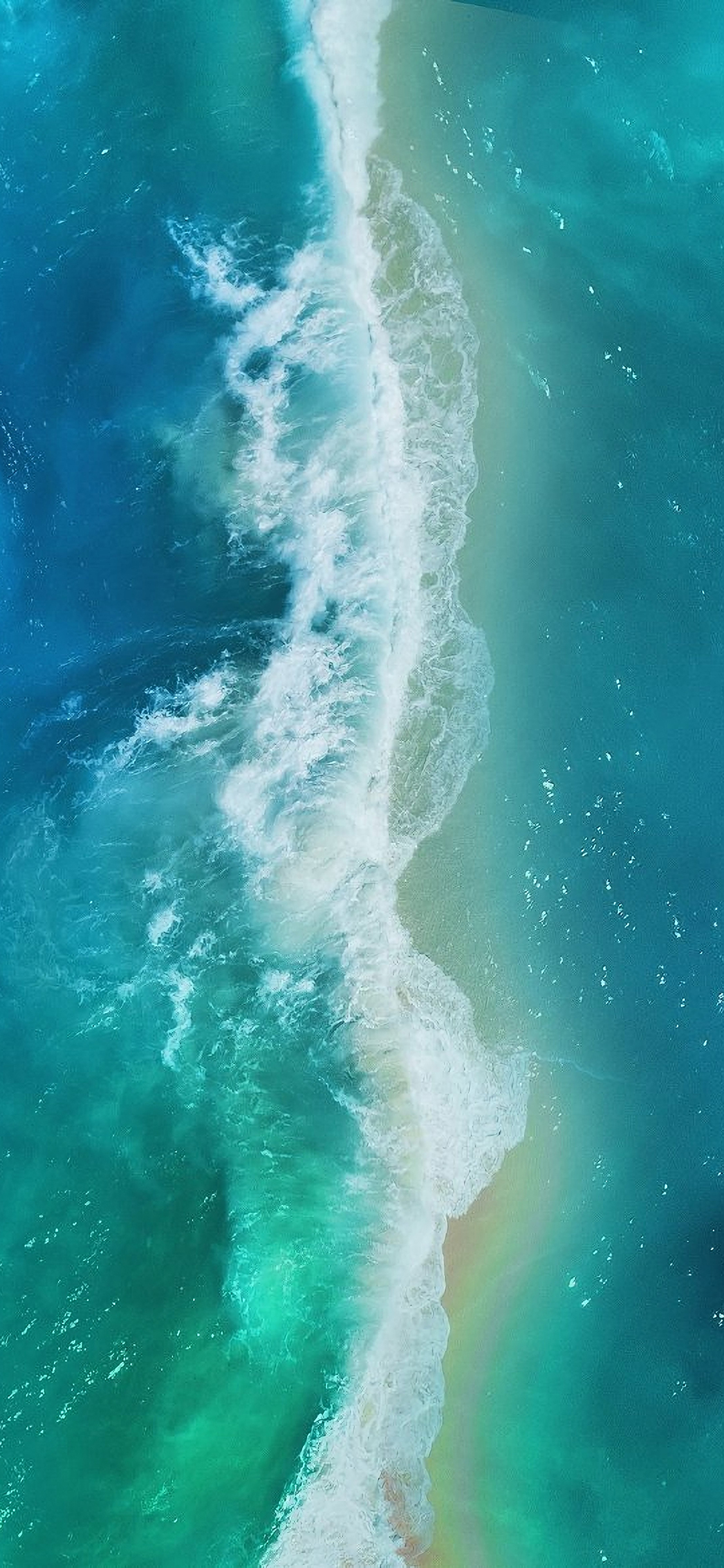 [2436×1125]大海 蓝色 海浪 海洋 苹果手机壁纸图片