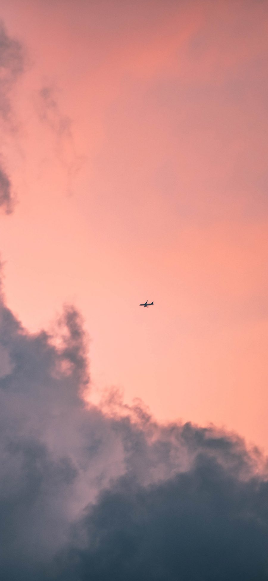 [2436×1125]天空 云彩  飞机 云层 苹果手机壁纸图片