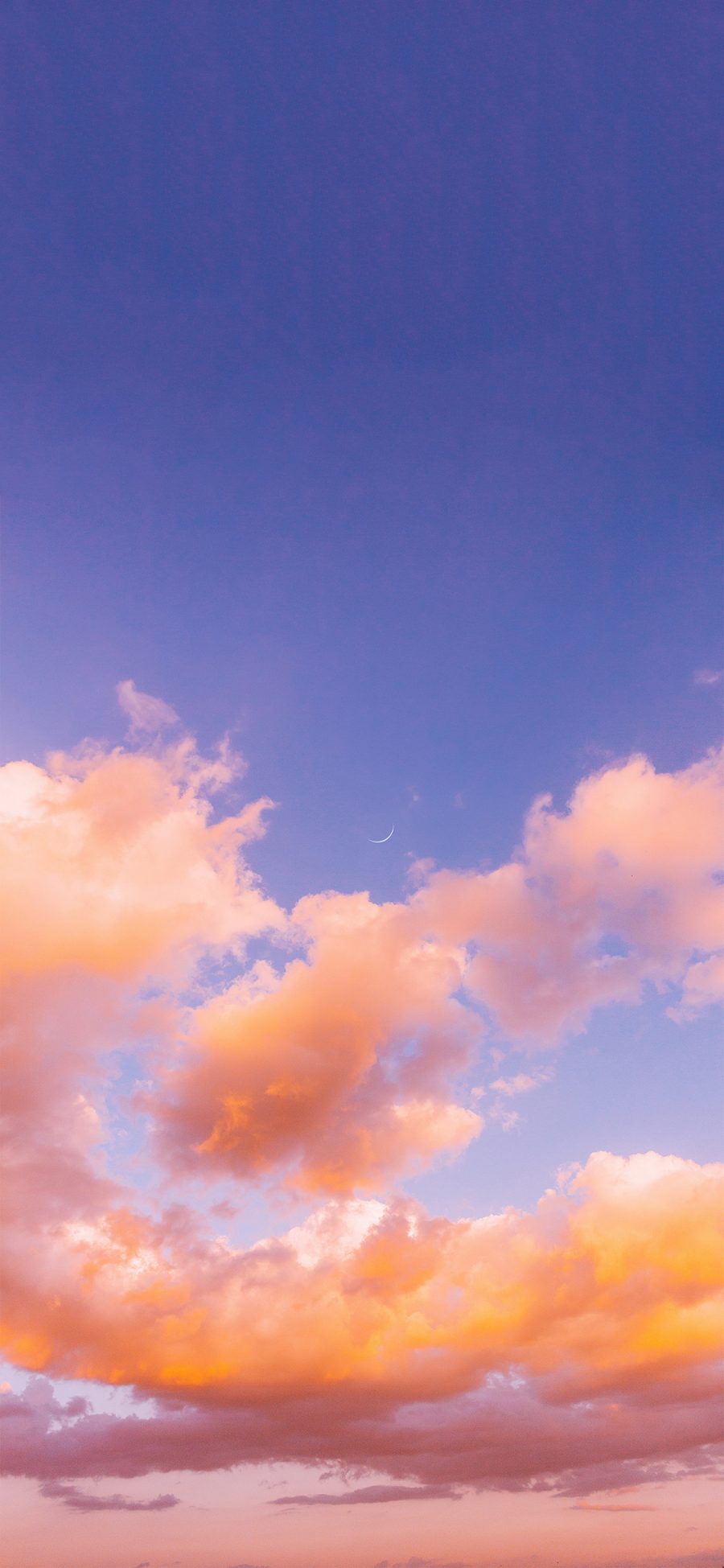 [2436×1125]天空 云彩 云朵 月亮 月牙 苹果手机壁纸图片