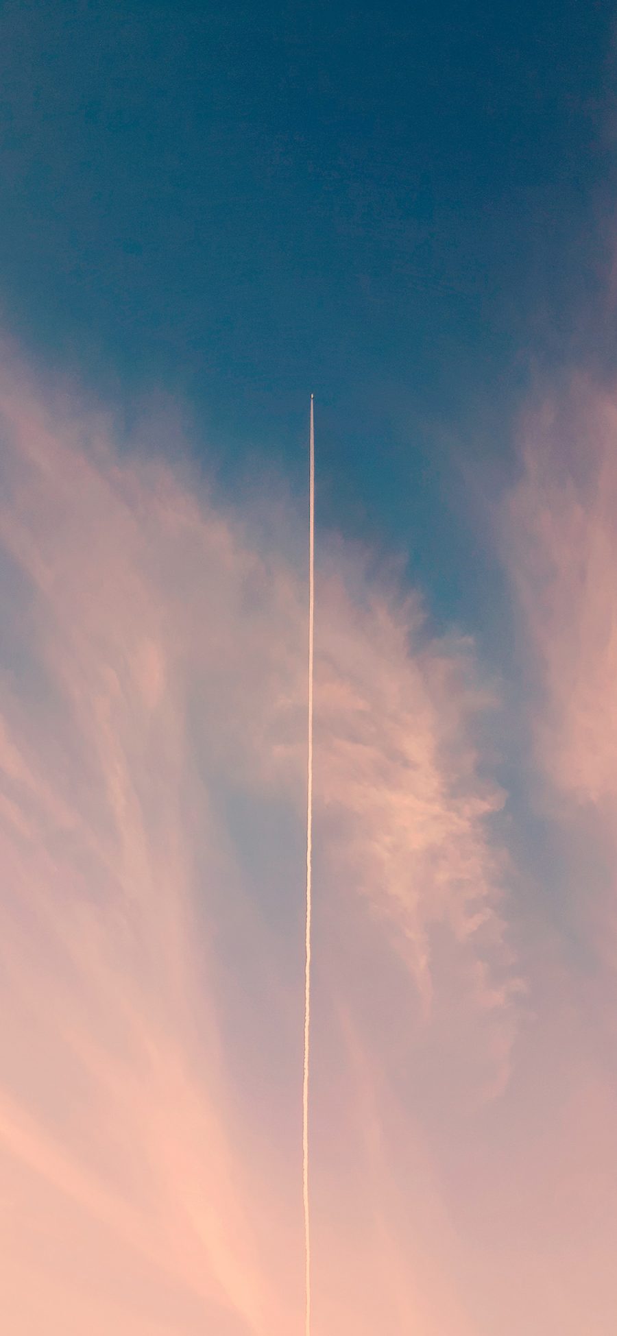 [2436×1125]天空 云彩 唯美 飞机 喷雾 苹果手机壁纸图片