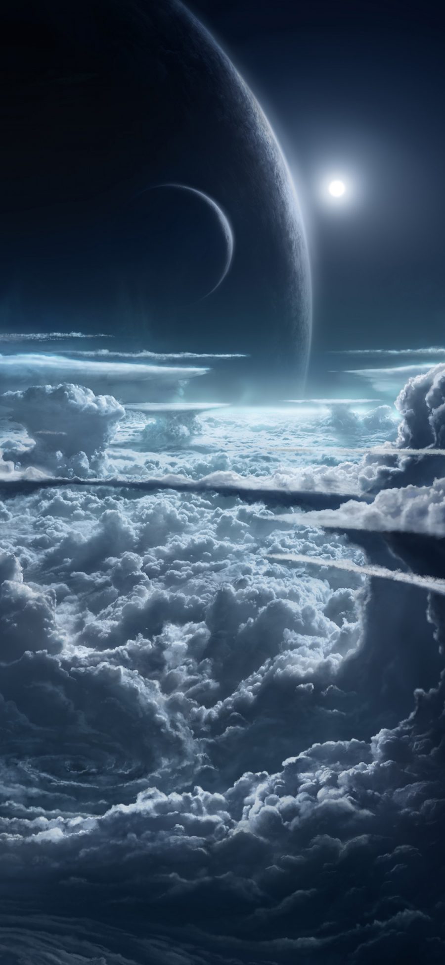 [2436×1125]天空 云端 星球 科幻 苹果手机壁纸图片