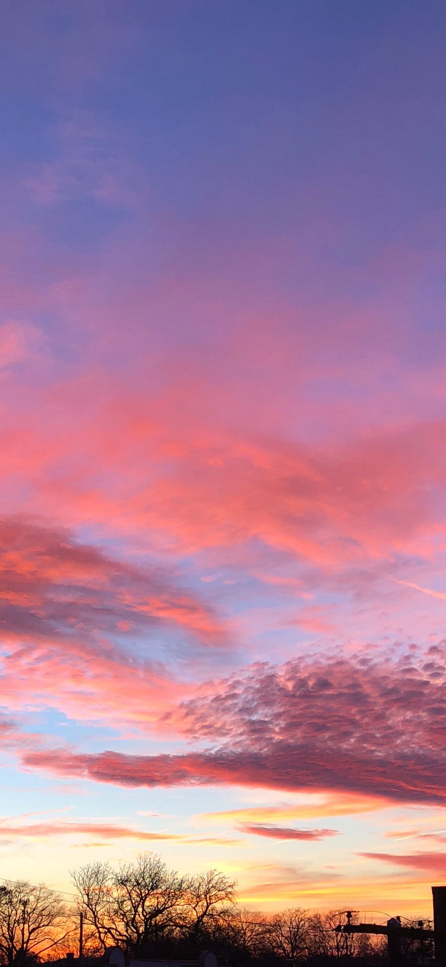 [2436×1125]天空 唯美 渐变 夕阳 苹果手机壁纸图片