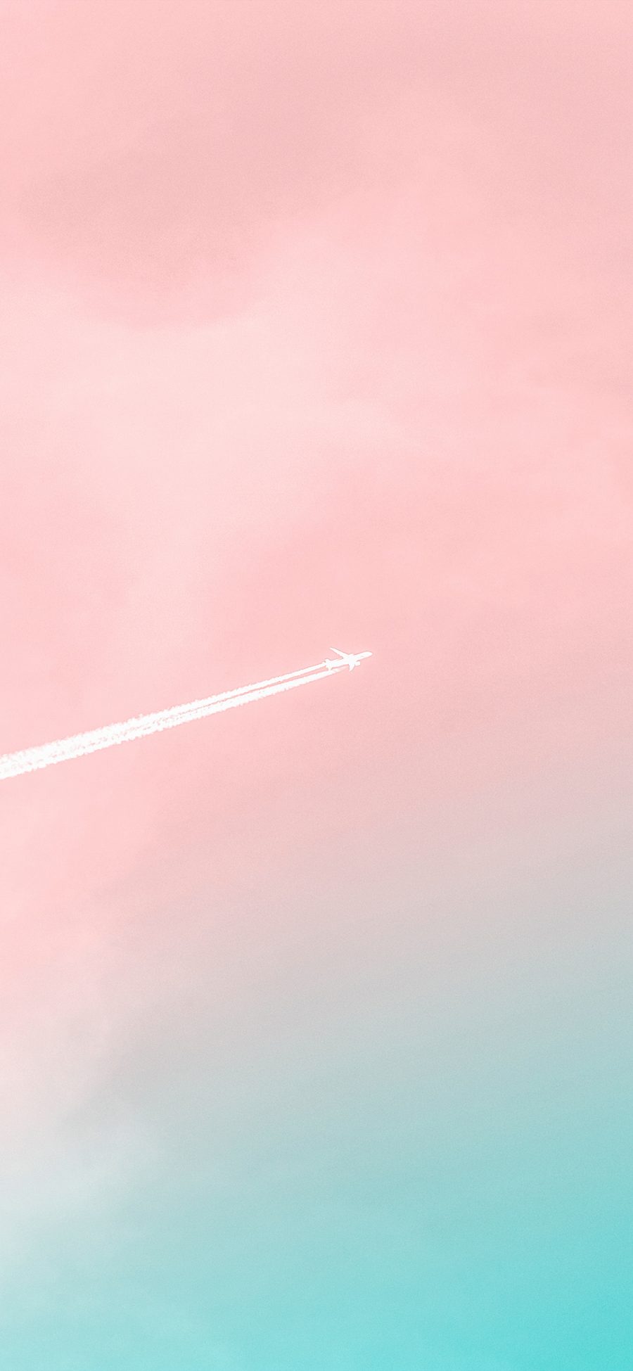[2436×1125]天空 唯美 飞机 喷雾 苹果手机壁纸图片